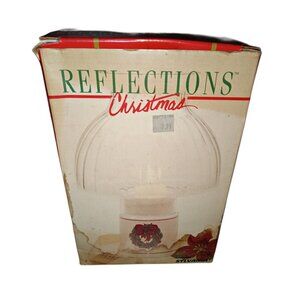 Sylvania Reflections Christmas Tealight Candle Lamp Glass Globe Wreath NIB